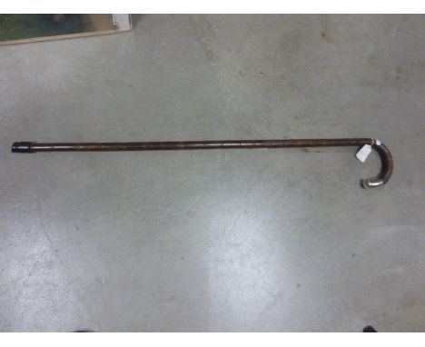 Stout walking stick with 2" silver tip (Birmingham 1911)