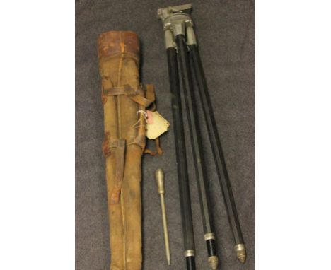 Vintage Camera Telescopic Tripod in Canvas and Leather Case