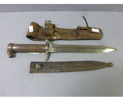 Vintage Swedish Mauser bayonet with scabbard and hanger
