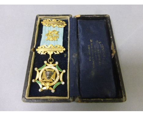 Boxed Silver Gilt and Enamel RAOB Medal