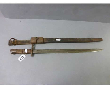 WW1 Remington bayonet with scabbard and hanger dated 1913