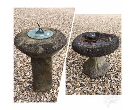 A stone sundial and stone bath  