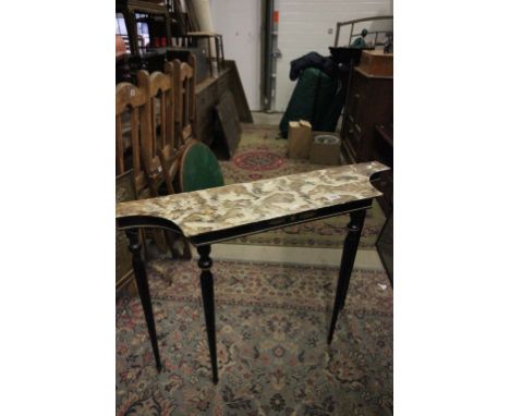 Ebonised Console Table with Marble Effect Top