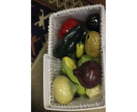 Basket of Ceramic Vegetables
