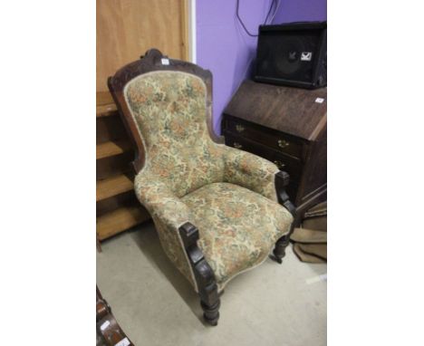 Victorian Gentleman's Parlour Armchair with Button Back