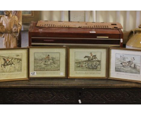 A set of four framed humorous hunting prints by Henry Alken, no.1-4