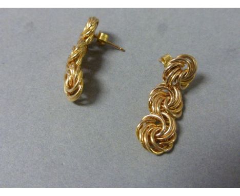 9ct gold chunky chain earrings