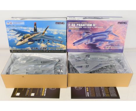 Meng - Two boxed 1:48 scale plastic military aircraft model kits by Meng. Lot consists Meng F-4G Phantom II Wild Weasel; with