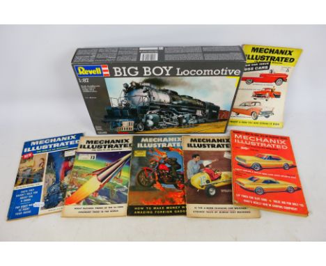 Revell - Mechanix Illustrated - An unopened Big Boy Locomotive model kit in 1:87 scale # 02165 and 6 x issues of Mechanix Ill