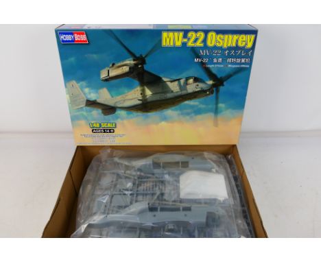 Hobby Boss - A boxed Hobby Boss 1:48 scale #81769 MV-22 Osprey plastic model aircraft kit. The kit appears to be in Mint cond