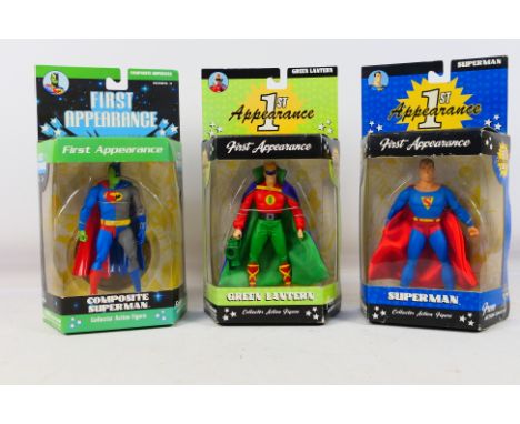 DC Direct - 3 x unopened DC Direct First Appearance Collector Action Figures, Superman, Composite Superman and Green Lantern.