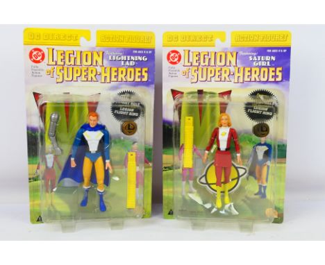 DC Direct - 2 x unopened 2001 dated Legion Of Super-Heroes Action Figures, Lightning Lad and Saturn Girl. They both appear Mi