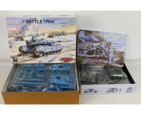 Border Model - Two boxed 1:35 scale plastic miliary vehicle model kits from Border. Lot consists of BC-013 German 88mm Gun Fl