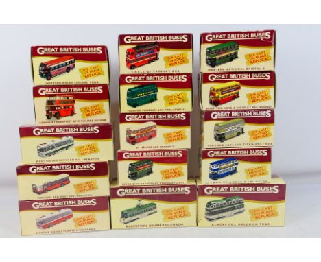 Atlas Editions - 15 boxed diecast buses in 1/76 scale to include #4655109 Western National Bristol K, #4655120 West riding Be