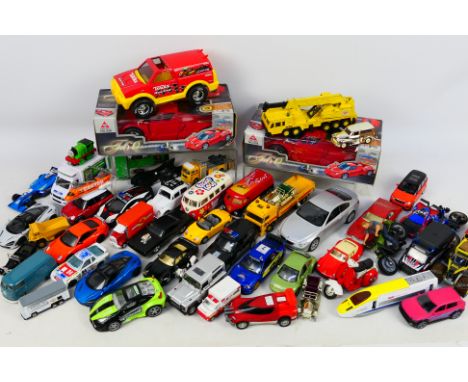 Matchbox - Corgi - Welly - Hot Wheels - a collection of unboxed vehicles including VW Beetle, Lamborghini Sesto Elemento, Por