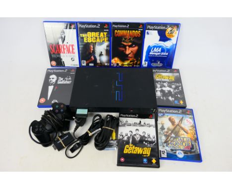 Sony - An unboxed Play Station 2 console with power lead and one controller and 8 x boxed games including The Godfather, The 