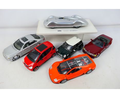 Revell - Maisto - Motor Max - 6 x unboxed cars in 1:18 scale, Auto Union Typ C, Mercedes S Class, Mercedes SL, Mini Cooper, V