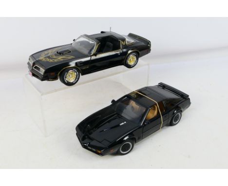 Ertl - 2 x unboxed TV related cars in 1:18 scale, a 1977 Pontiac Trans Am from Smokey And The Bandit and a 1982 Pontiac Trans