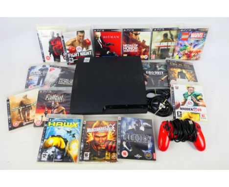 Sony - An unboxed PS3 console with power lead and one controller and 16 x boxed games including Call Of Duty Black Ops, The G
