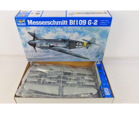Trumpeter - A boxed Trumpeter 1:48 scale #02406 Messerschmitt Bf109 G-2 plastic model military aircraft kit. Kit appears to b