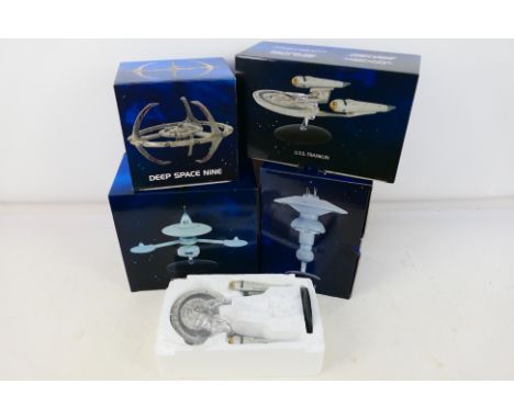 Eaglemoss - Star Trek - 4 x boxed models, U.S.S Franklin, Spacedock, Deep Space Station K-7 and Deep Space Nine. They appear 