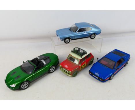 Auto Art - Solido - Beanstalk - Model Car Group - 4 x unboxed cars in 1:18 scale, Jaguar XKR, Ford Capri Mk1, Lotus Esprit Tu