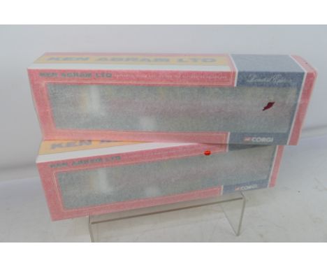 Corgi - Unsold Shop Stock - Two boxed Limited Edition 1:50 scale Corgi CC12411 Volvo Curtainside 'Ken Abram Ltd.' model truck