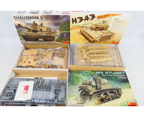 MiniArt - Meng - Ryefield Model - Three boxed 1:35 scale plastic military model vehicles kits. Lot consists of MiniArt #35425