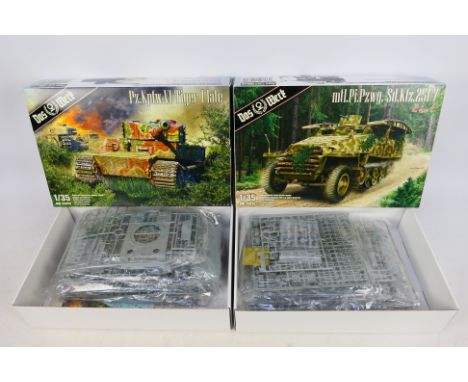 Das Werk - Two boxed 1:35 scale plastic miliary vehicle model kits. Lot consists of Das Werk DW35028 Pz.Kpfw.VI Tiger I Late 