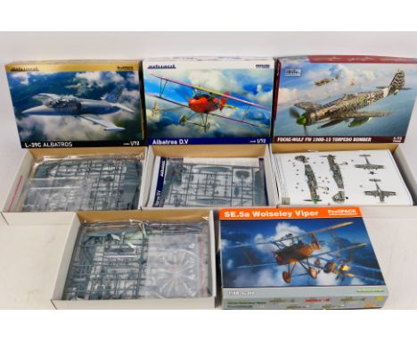 Eduard - IBG Models - Four boxed plastic model military aircraft kits in various scales. Lot includes Eduard 'ProfiPack' 1:48