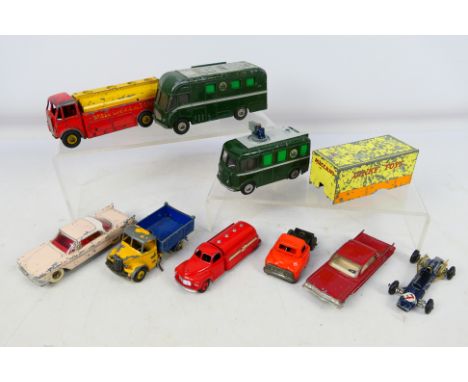 Dinky - 10 x unboxed vintage Dinky items to include #967 TV Mobile Control Room, #968 TV Roving Eye and #442 Esso Tanker and 