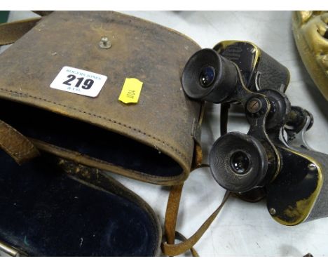 Cased set of vintage German military binoculars