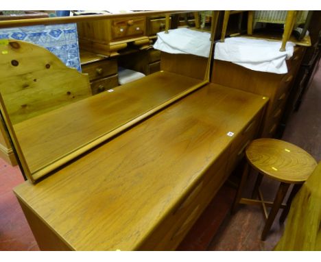 Four drawer dressing table and stool and a five drawer chest