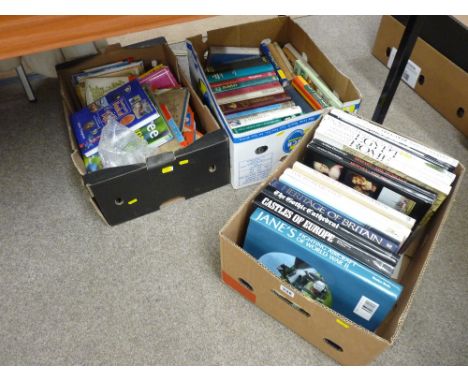 Three boxes of mixed books, mainly reference including militaria, art etc