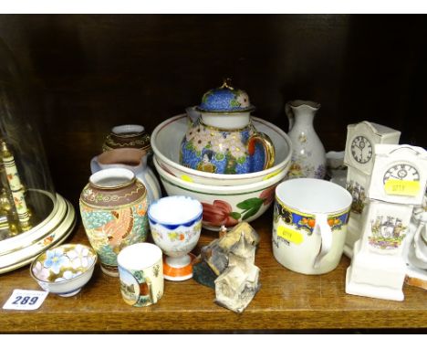 Parcel of cabinet china and similar and a boule clock in a dome