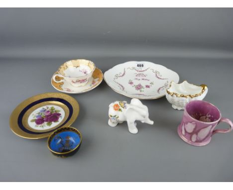 Small neat Carltonware miniature bowl and parcel of mixed china including an Aynsley elephant and mixed china