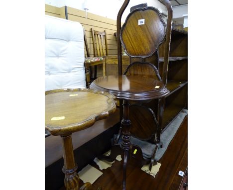 Three shelf cakestand and two tripod wine tables