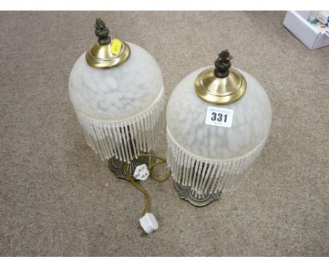 Pair of Art Deco style lustre table lamps