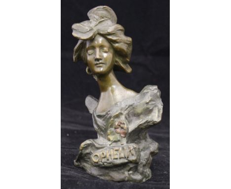 AFTER E KLEIN (20th Century) "Ophelia", bronze bust study, marked "Ophelia" to front and signed "E Klein" verso, 14.5 cm high