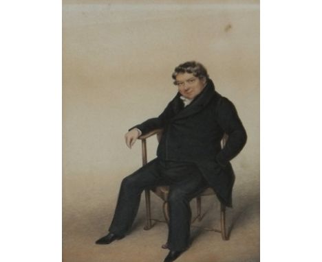 ALBIN ROBERTS BURT (OF READING) (1783-1842) "Portrait study of Thomas Brain of Reading", watercolour, unsigned, bears label v