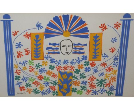 AFTER HENRI MATISSE (1869-1954) "Appollo N - God of Wine", lithograph from the 1954 Edition after Matisse's Cut-outs, printed