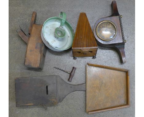 A metronome, clock, collection box, etc.