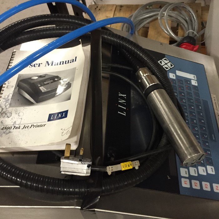 1 x Linx ink jet printer. Model - 4800. Comes with manual. Located in