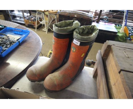 A pair of Husqvarna chainsaw boots size 47
