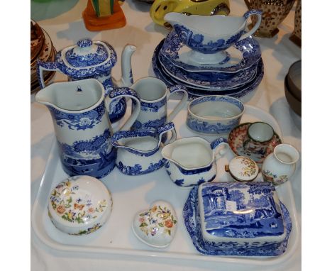 A selection of Copeland 'Spode's Italian'; other blue &amp; white pottery; 4 pieces of Aynsley trinketware 