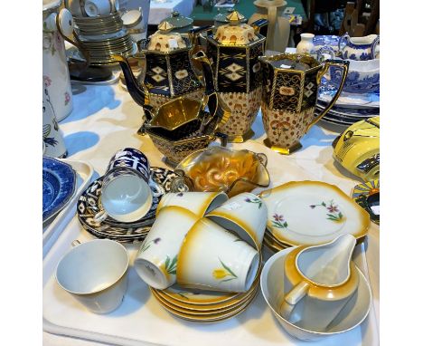 A Victorian Japan pattern 6 piece tea set; similar teaware; a 1930's "Victoria" part tea service; etc. 