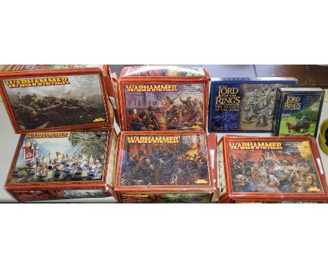 Five Games Workshop Citadel Miniatures Fantasy Boxed sets unsealed, still on sprue, Skaven Clanrats Regiment,Dwarf Miners Reg