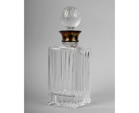 A glass decanter with 925 sterling collar