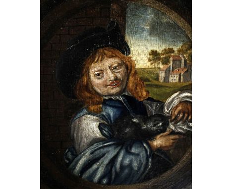 English SchoolRowing the BoatOil on board17.5 x 22cmTogether with a portrait of a man holding a cat, oil on board, 20 x 18cm,