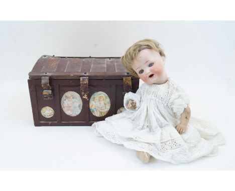 An ABG 1362 bisque headed doll, with ball jointed body, needs stringing; together with a Heubach Kopplesdorf 342 bisque heade